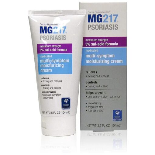 MG217 Medicated Moisturizing Psoriasis Cream With 3 % Salicylic Acid, Multi-symptom, Fragrance Free, 3.5 Fl Oz, ( 5604 )