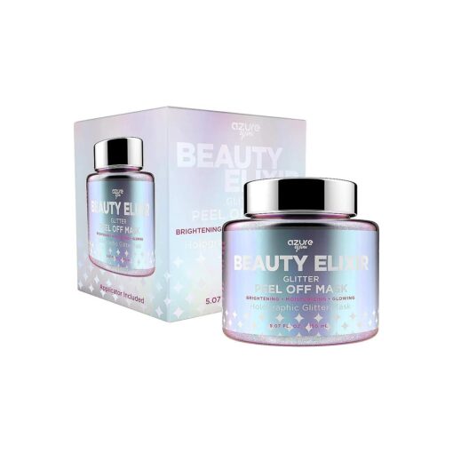 AZURE Beauty Elixir Holographic Peel Off Moisturizing Face Mask - Reduces Wrinkles, Fine Lines & Acne Scars | Removes Blackheads & Dirt and Oil | Repairs Uneven Skin Tone - 150mL / 5.07 fl.oz .