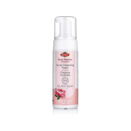 OTACI Rose Passion Facial Cleansing Foam, Face Cleanser Wash Foam Skin Facial Water Rose Foaming Natural