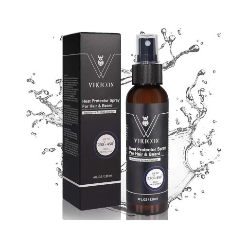 VIKICON Shield Beard & Hair Heat Protectant-Beard Spray Blend Prevents Damage & Breakage for Hair and Beard