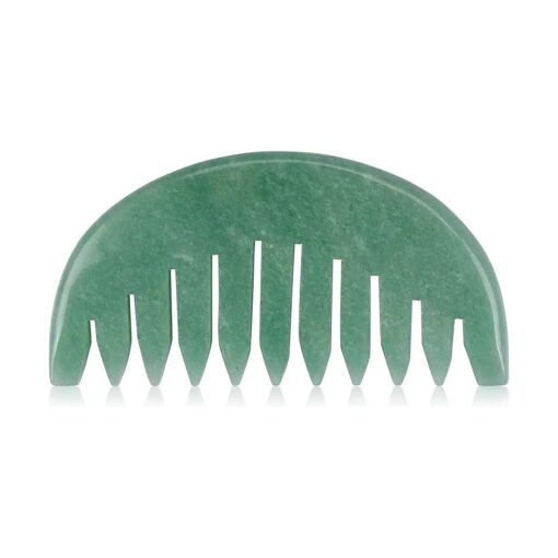 Jade Massage Comb for Head Anti-Static Hair Jade Stone Comb, Real Natural Jade Stone Gua Sha Scraping Massage Tool for Body Relaxing