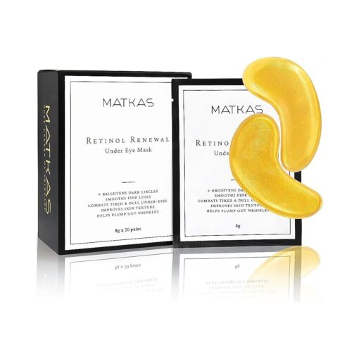 MATKAS Korean Gold Under Eye Patches for Dark Circles and Puffiness, Wrinkles - Retinol + Hyaluronic Acid + Collagen + Niacinamide, Under Eye Mask Puffy Eyes Treatment for Women Skin Care