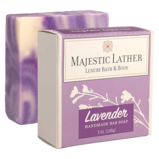 Lavender Luxury Handmade Bar Soap for Face & Body - Gentle Skin Soothing, Moisturizing and Nourishing, Vegan & Cruelty Free, Natural Cold Process for All Skin Types