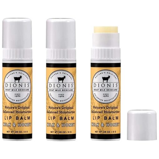 Dionis Goat Milk Lip Balm 3 Piece Set - Milk and Honey