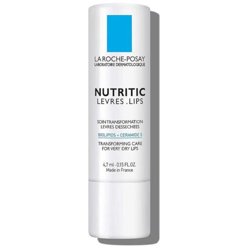 La Roche-Posay Nutritic Lip Balm for Very Dry Lips, Soothes and Repairs Chapped Lips with Shea Butter and Ceramides, 0.15 Fl Oz ( Pack of 1 )