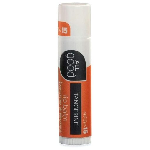 All Good SPF 15 Lip Balm for Soft Smooth Lips - Calendula, Lavender, Olive Oil, Beeswax, Vitamin E | Zinc Oxide Sun Protection ( Tangerine )