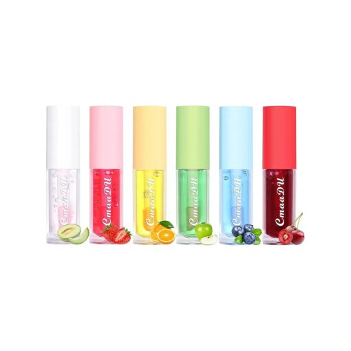 6Pcs Color Changing Lip Gloss Set, Long Lasting Moisturizing Lip Tint, Waterproof Lip Balm, Hydrating Lip Oil for Natural and healthy Lip Look, 0.4 fl oz