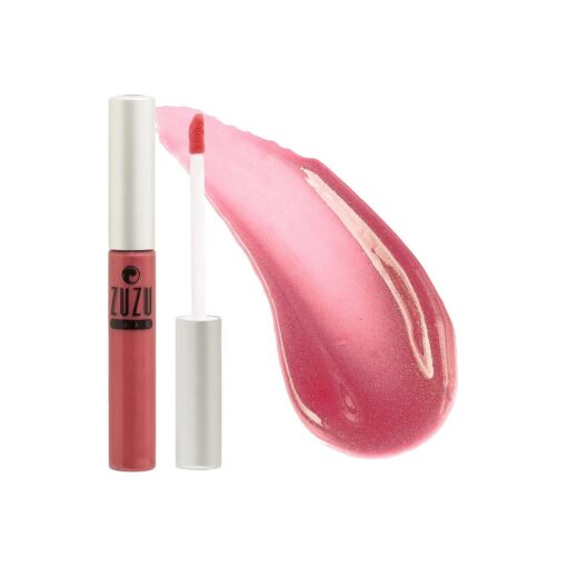 Zuzu Luxe Sheer Gloss ( Mischief - Hibiscus Pink/Cool Shimmer ), Natural Lip Gloss, Natural, Paraben Free, Vegan, Gluten-free, Cruelty-free, Non GMO, 0.17 oz