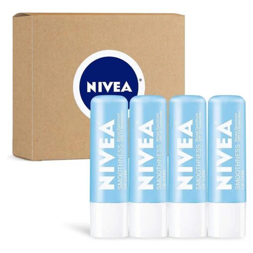 NIVEA Smoothness Lip Care SPF 15, Lip Balm SPF Stick, 0.17 Oz, Pack of 4