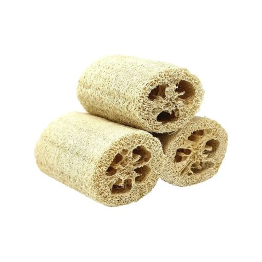 Natural Loofah Exfoliating Bath Sponge by Spa Destinations ( tm ) ( 3 Pack of 4" Loofah ) `` Creating The in Home Spa Experience" ( tm ) 100 % Money Back Satisfaction Guarantee ! Great Value !