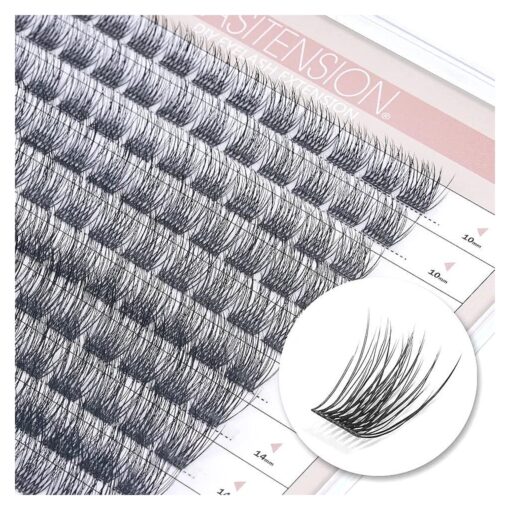 DIY Eyelash Extension Lash Clusters 120 Clusters False Eyelash 3D Effect Individual Natural Lashes Set at Home Eyelash Extension Kit Lashes Pack Volume Cross Mixed