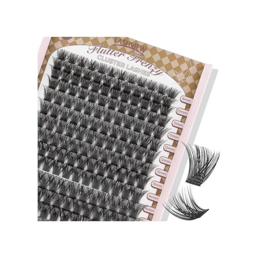 LASHVIEW Lash-Extension-Clusters 168pcs D Curl Lash Clusters Natural Look Cluster Lashes Extensions Super Thin Band & Soft Lashes Reusable 9-16mm MIX ( 56D )