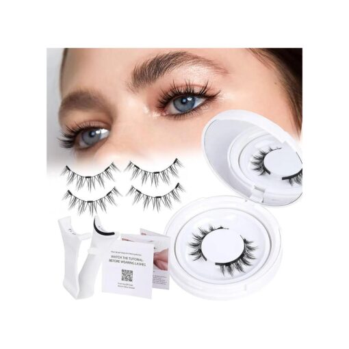 Goddvenus Magnetic Eyelashes with Sandwich Principle Reusable Natural Look Magnetic Lashes without Eyeliner or Glue Needed Strong-hold Magnetic Eyelashes Kit with Applicator and Lash Primer