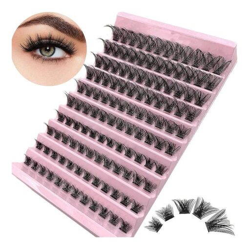 Cluster Lashes D Curl 120 Pcs Individual Lash Clusters False Eyelashes Extension Natural Look Reusable Mix DIY Eyelash Extension Super Thin Band Soft & Comfortable ( 0.07 D 8-16mm )