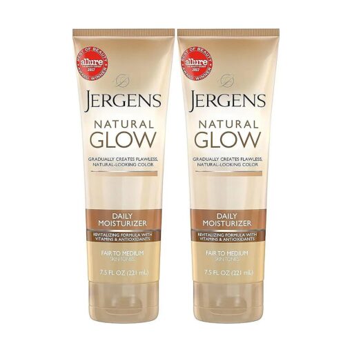 Jergens Natural Glow Daily Moisturizer, Revitalizing, Fair to Medium Skin Tones, 7.5 Ounce ( Pack of 2 )