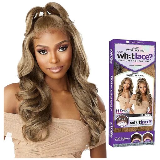 Sensationnel What Lace 13x6 Wigs - GLENNA synthetic wig Cloud 9 with preplucked hairline HD lace - Whatlace GLENNA ( LIGHTASHBROWN )