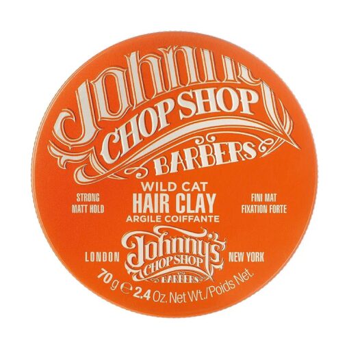 Johnny 's Chop Shop Men 's Ultimate Wild Cat Hair Clay-Styling Strong Hold, Molding, Matte Finish, Natural Look, Non Greasy, Reworkable 2.46 oz ( Pack of 1 )