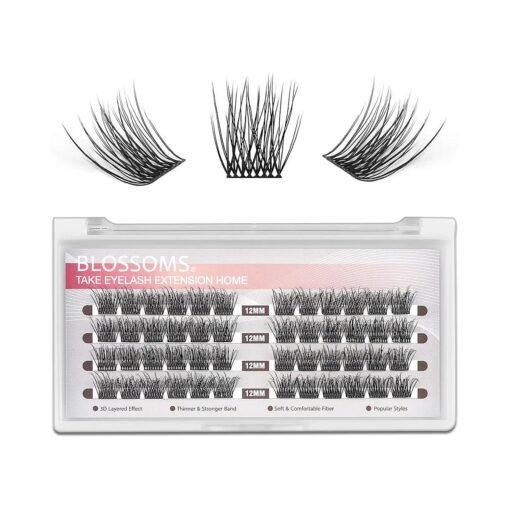 Lash Clusters Individual Lashes, 48PCS 3D Effect D Curl, DIY Cluster Lashes Wispy Natural Look Home False Eyelashes ( Volume-D-10mm )