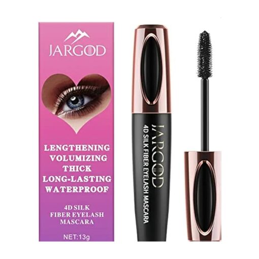 4D Silk Fiber Lash Mascara, NaturalSmudge-proof Mascara, Natural Thicker Mascara No Clums Long Lasting