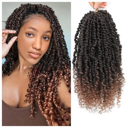 Passion Twist Crochet Hair, Passion Twist Crochet Hair Pre-Twisted 18 inch 8 Packs, Soft Pre Looped Curly Crochet Braid Hair Extension, Pre Looped Crochet Hair For Black Women ( T30 )