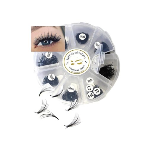 1000 Premade volume fans Mixed lengths 9-16mm loose Fans C, D Curl, Handmade eyelash extensions supplies Russian volume lash promade fan 4D 5D 6D 7D 8D 9D 10D ( Curl C, 7D - 0.05 - Wispy )