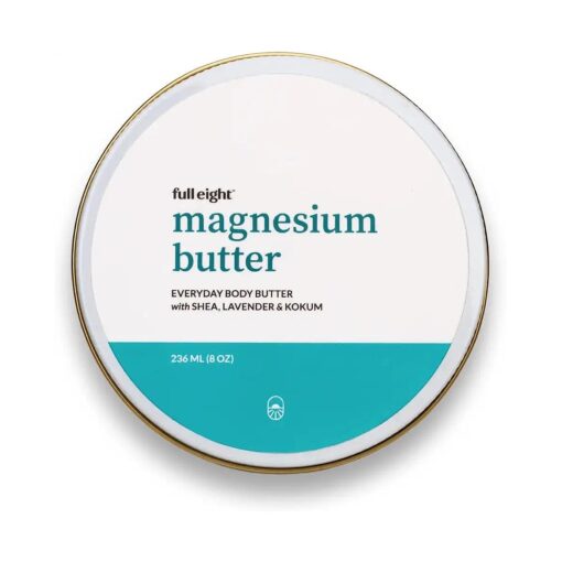 Organic Magnesium Body Butter - Fast Absorption, Deep Penetrating, Moisturizing and Leg Calming Cream, Sleep Support, Detoxification, Beeswax-Based Exfoliating Application, Made in USA 8oz