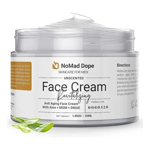 Mens Face Moisturizer- Mens Face Lotion Anti Aging Face Cream- Natural Organic Anti Wrinkle Face Cream- Lightweight Mens Skin Care to Reduce Fine Lines and Wrinkles- Night Cream- Made In USA - 1.85 oz