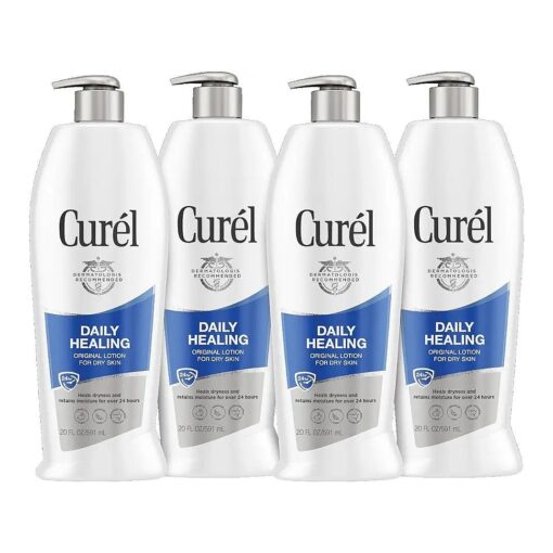 Curel Daily Healing Body Lotion for Dry Skin, Dermatologist Recommended Hydrating Body Lotion with Advanced Ceramides Complex 20 Oz ( Pack of 4 )