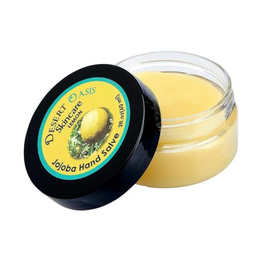 Lemon Jojoba Oil Hand Salve, With over 50 % Jojoba Oil, All Natural with Beeswax and Avocado Oil and lavender Oil, Naturally Moisturizing, ( 2 oz/60 gm )