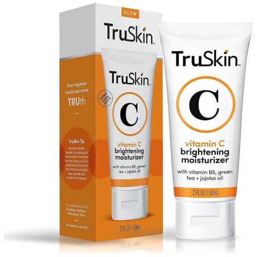 TruSkin Vitamin C Face Moisturizer for Women - Brightening, Anti Aging, Hydrating, Skin Wrinkle Cream - Vitamin B5, Vitamin E, Jojoba Oil, Aloe Vera & Green Tea, 2 fl Oz