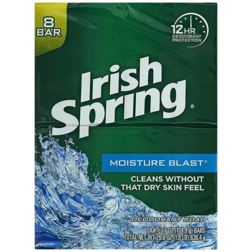 Irish Spring Moisture Blast Bar Soap, 8 Count