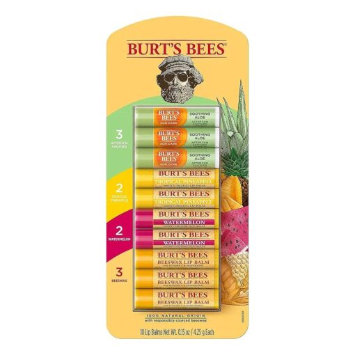 Burt 's Bees Moisturizing Lip Balm, 100 % Natural, Seasonal Assortment 10 Pack