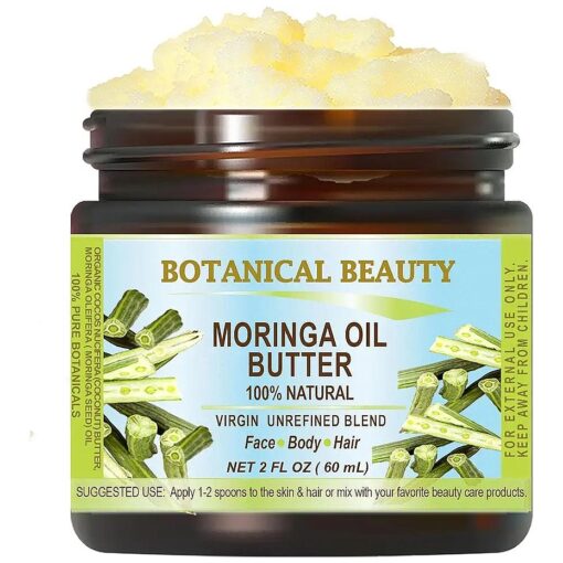 Organic MORINGA OIL BUTTER Pure Natural Virgin Unrefined RAW 2 Fl, Oz.- 60 ml for FACE, SKIN, BODY, DAMAGED HAIR, NAILS .