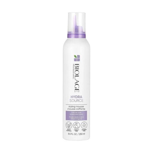 Biolage Hydra Source Styling Mousse | Provides Body & Natural Movement | Medium Hold | For Dry Hair | Paraben-Free | Vegan | 8.5 Fl, Oz