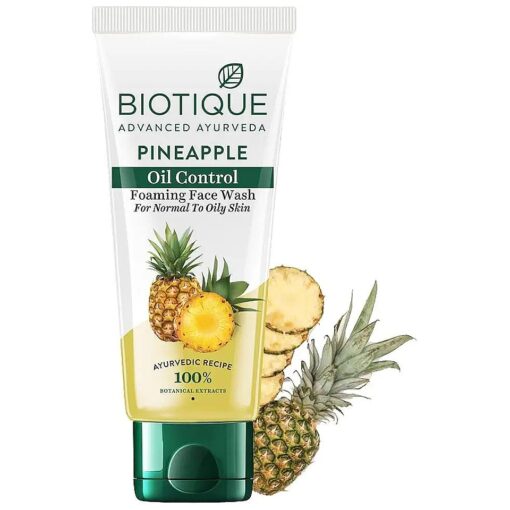 Biotique Bio Pineapple Oil Control Foaming Face Wash, 150Ml I For Normal To Oily Skin