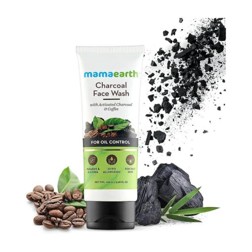 Mamaearth Charcoal Natural Face Wash for oil control and pollution defence 100 ml - For Oily Skin - SLS & Paraben Free