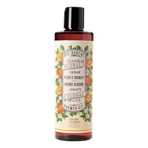 Panier des Sens - Orange Blossom Shower Gel - Foaming Body Wash Women & Men - Moisturizing Body Soap with Glycerin, Olive Oil - 95 % Natural Ingredients Body Care - Vegan Liquid Body Wash - 8,45 floz