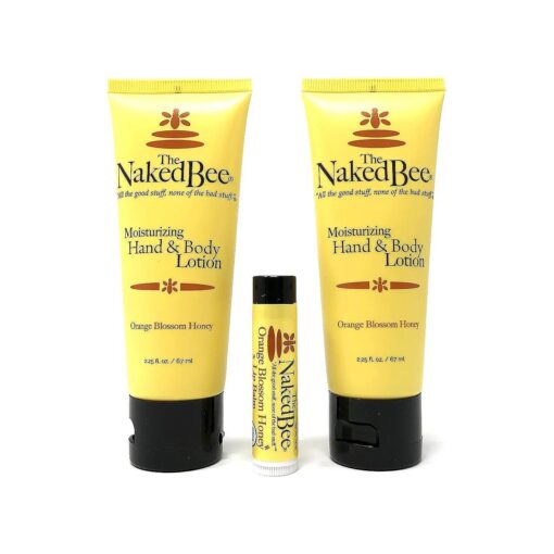 The Naked Bee Orange Blossom Honey Lotion and Lip Balm Set, Hydrating, Moisturizing, and Natural Skin Care Products Cruelty Free