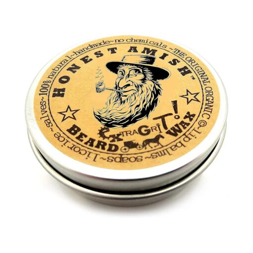 Honest Amish Extra Grit Beard Wax - Natural and Organic - Hair Paste and Hair Control Wax - 2 ounce