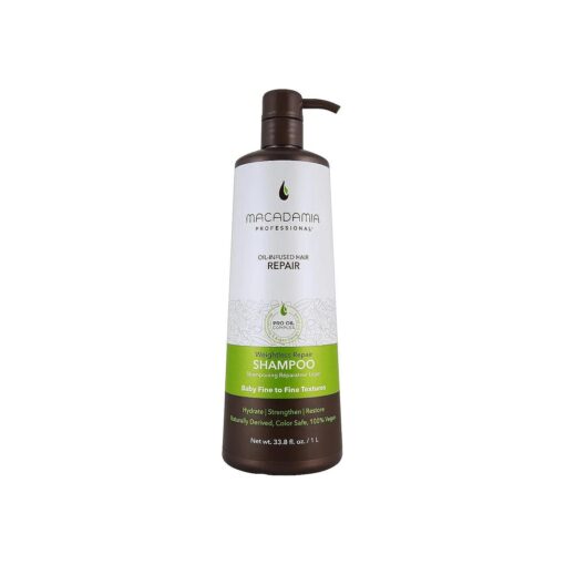 Macadamia Professional Hair Care Sulfate Paraben Free Natural Organic CrueltyFree Vegan Hair Products Weightless Hair Repair Shampoo, Green, Sheer Pecan, 33.8 Fl Oz