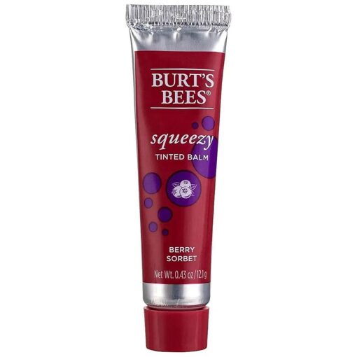 Burt 's Bees 100 % Natural Origin Squeezy Tinted Lip Balm, Berry Sorbet, 0.43 Ounce Squeeze Tube