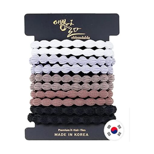 Korea Hair Ties Natural Peanuts 10 Pcs, Hair Accessories for Women Perfect for Long Lasting Braids, Ponytails and More ( Made in KOREA )