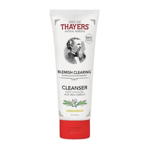 THAYERS Witch Hazel Blemish, White, Cleanser, Lemon, 4 Fl Oz