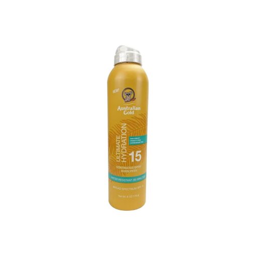 Australian Gold Continuous Spray Sunscreen SPF 15, 6 Ounce, Dries Fast, Broad Spectrum, Water Resistant, Non-Greasy, Oxybenzone Free, Cruelty Free, A70908