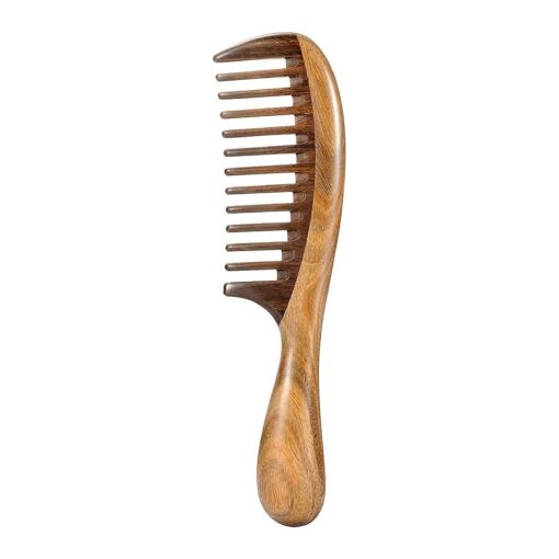 Louise Maelys Hair Comb Wooden Wide Tooth Comb for Curly Hair Detangling Sandalwood Comb