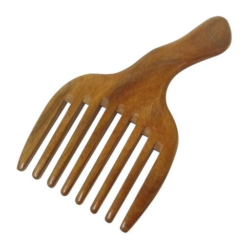 Honbay Wide Tooth Green Sandalwood Hair Comb Massage Comb, Made of One Whole Piece of Natural Green Sandal Wood