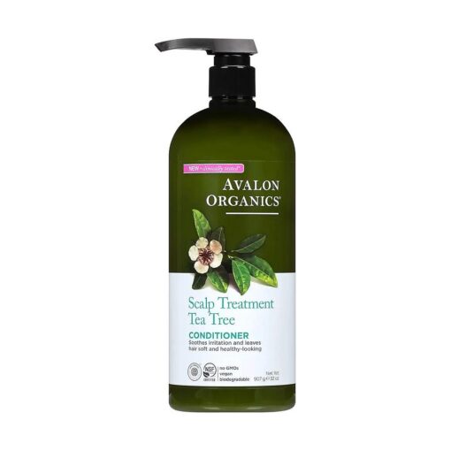 Avalon Organics Scalp Treatment Tea Tree Conditioner, Encourages Scalp Well-Being and Leaves Hair Soft, 32 Fluid Ounces