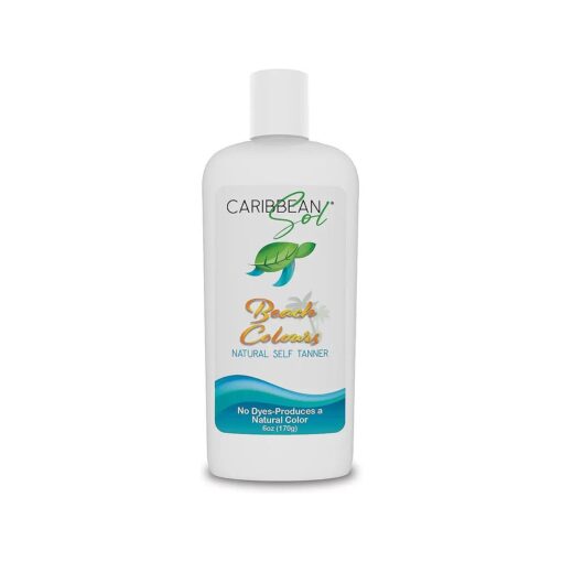 Caribbean Sol - Beach Colours Natural Self Tanning Lotion- Natural Eco-Friendly Sunless Tanner Skin Moisturizing Quick Self Tan Body Lotion 6oz .