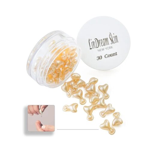 Serum Capsules for Face Skin Care - Boost Elasticity and Revive Collagen - Correction of Wrinkles and Tone Repair - Anti Aging, Hydrating, Lifting - 30 Capsules