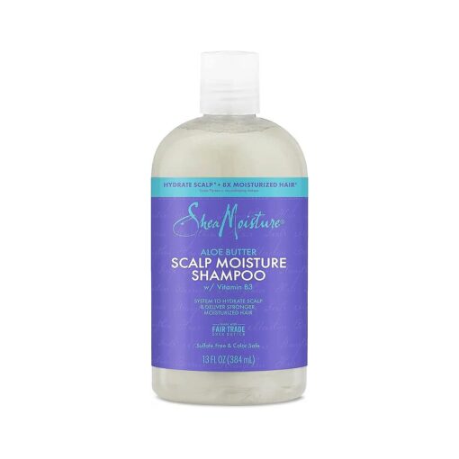 SheaMoisture Scalp Moisture Shampoo Aloe Butter & Vitamin B3 Hair Care with a Boost of Hydration To Hydrate Scalp + Moisturized Hair 13 oz